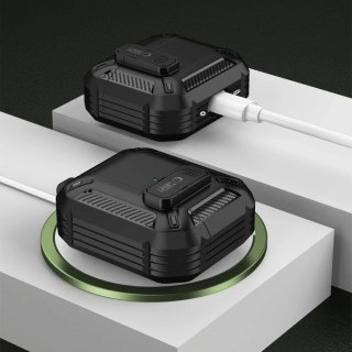 Etui Tech-Protect Carbonox do Apple AirPods 4 Black z Karabińczykiem