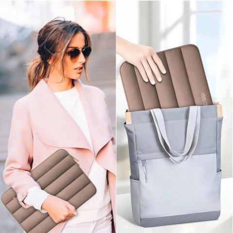 Etui Tech-Protect Fluffy Laptop 15-16" Walnut Pokrowiec