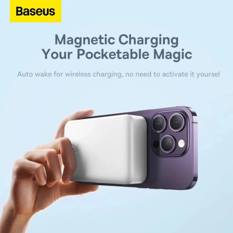 Powerbank Baseus Magnetic Mini 20000 mAh 20W Biały + Kabel USB-C