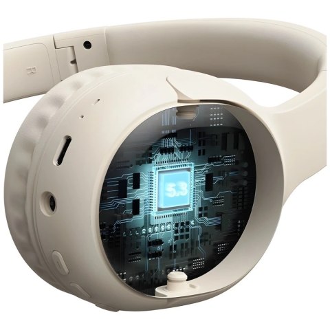 Słuchawki Bluetooth 5.3 USAMS Yun Series Nauszne Beżowe