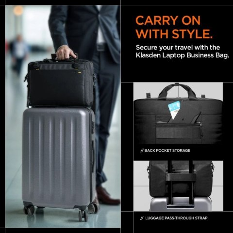 Torba Spigen KD300 Klasden Laptop 16" Czarna z paskiem