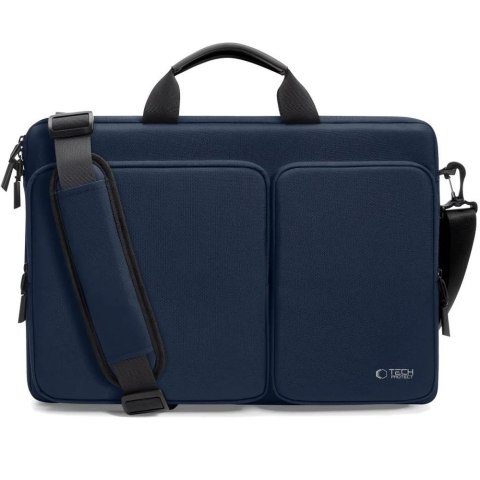 Torba Tech-Protect Defender Bag Laptop 17" Navy Blue z paskiem