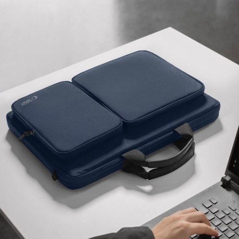 Torba Tech-Protect Defender Bag Laptop 17" Navy Blue z paskiem