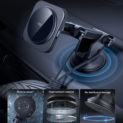 Uchwyt Samochodowy ESR HaloLock Qi2 15W MagSafe Czarny