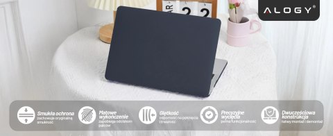 Etui do Apple Macbook Air 13.6 2022-2025 (M2/M3/M4) - elastyczna, matowa obudowa ochronna, lekka i odporna - Alogy AirGuard™ Gra