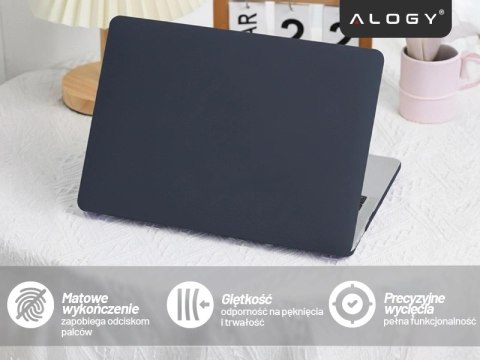 Etui do Apple Macbook Air 13.6 2022-2025 (M2/M3/M4) - elastyczna, matowa obudowa ochronna, lekka i odporna - Alogy AirGuard™ Gra