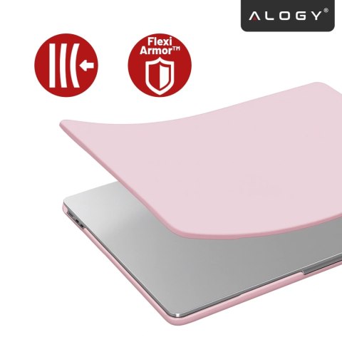 Etui do Apple Macbook Air 15 2023-2025 (M2/M3/M4) - elastyczna, matowa obudowa ochronna, lekka i odporna - Alogy AirGuard™ Różow