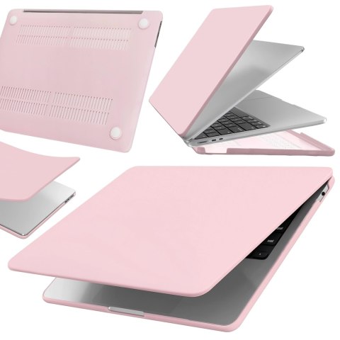 Etui do Apple Macbook Air 15 2023-2025 (M2/M3/M4) - elastyczna, matowa obudowa ochronna, lekka i odporna - Alogy AirGuard™ Różow