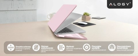 Etui do Apple Macbook Air 15 2023-2025 (M2/M3/M4) - elastyczna, matowa obudowa ochronna, lekka i odporna - Alogy AirGuard™ Różow
