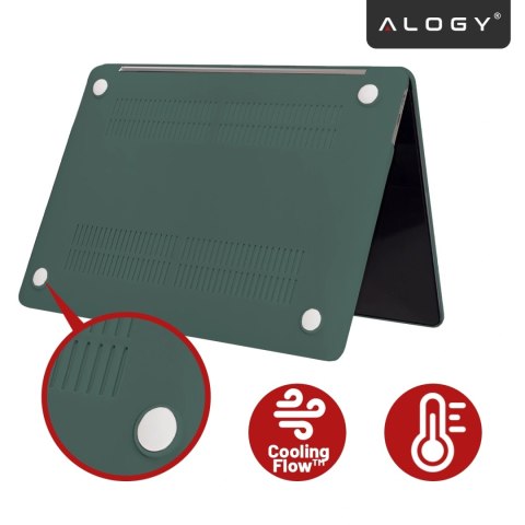 Etui do Apple Macbook Air 15 2023-2025 (M2/M3/M4) - elastyczna, matowa obudowa ochronna, lekka i odporna - Alogy AirGuard™ Zielo
