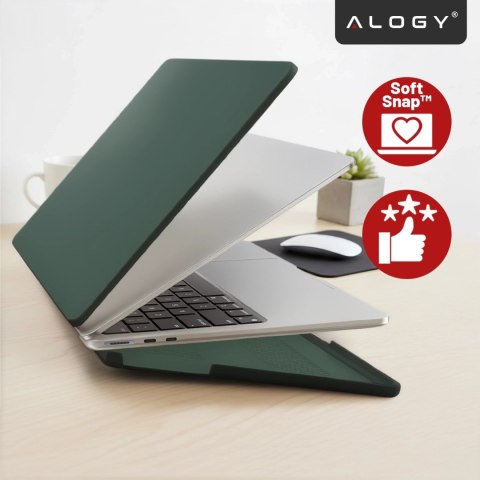 Etui do Apple Macbook Air 15 2023-2025 (M2/M3/M4) - elastyczna, matowa obudowa ochronna, lekka i odporna - Alogy AirGuard™ Zielo