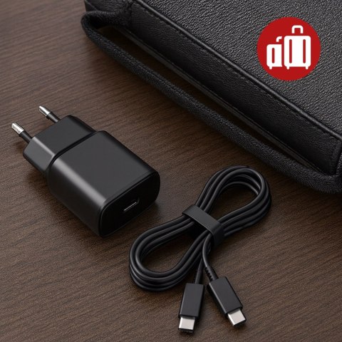 Ładowarka Sieciowa Oryginalna Samsung USB-C 25W + Kabel USB-C 1.8 m, Super Fast Charge, Szybkie Ładowanie, Zestaw Premium - Czar