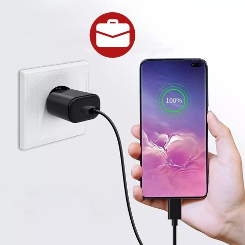 Ładowarka Sieciowa Oryginalna Samsung USB-C 25W + Kabel USB-C 1.8 m, Super Fast Charge, Szybkie Ładowanie, Zestaw Premium - Czar