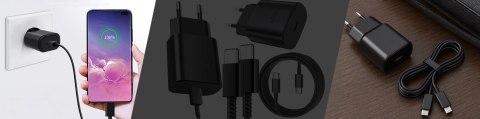 Ładowarka Sieciowa Oryginalna Samsung USB-C 25W + Kabel USB-C 1.8 m, Super Fast Charge, Szybkie Ładowanie, Zestaw Premium - Czar