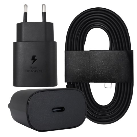 Ładowarka Sieciowa Oryginalna Samsung USB-C 25W + Kabel USB-C 1.8 m, Super Fast Charge, Szybkie Ładowanie, Zestaw Premium - Czar