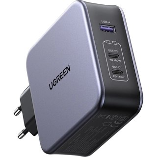 Ładowarka UGREEN GaN 140W 2x USB-C + USB-A + Kabel USB-C 1.5m Szara