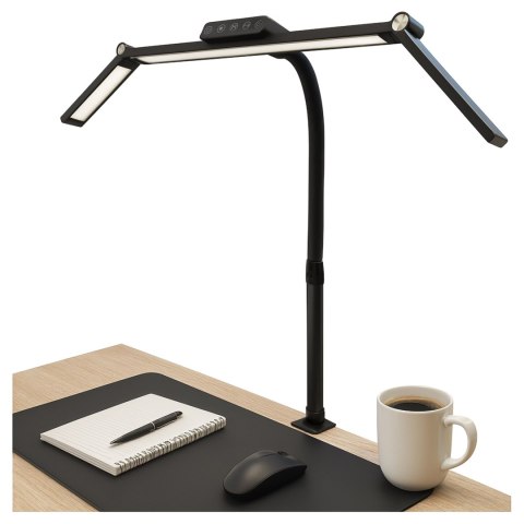 Lampa Biurkowa LED Kreślarska do Monitora ze Składaną Konstrukcją, Regulowaną Jasnością i Pełnym Spektrum Światła, z Mocowaniem 