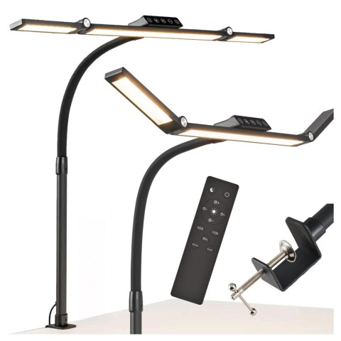 Lampa Biurkowa LED Kreślarska do Monitora ze Składaną Konstrukcją, Regulowaną Jasnością i Pełnym Spektrum Światła, z Mocowaniem 