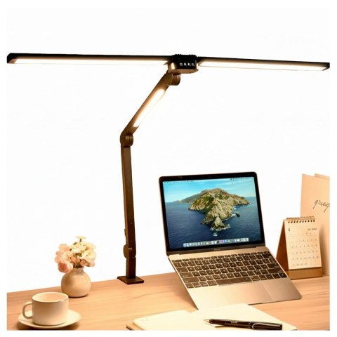 Lampa Biurkowa LED do Monitora ze Składaną Konstrukcją, z potrójnym oświetleniem, Regulowaną Jasnością, z Mocowaniem do Blatu, O