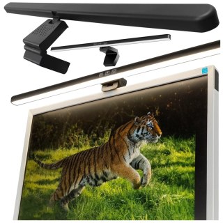 Lampka LED na monitor na szerokie biurko - regulowana barwa i jasność, dotykowe sterowanie, szeroki strumień światła, antyodblas