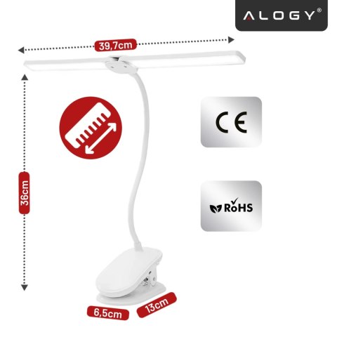 Lampka biurkowa nocna LED - akumulator 4000 mAh, podwójne oświetlenie, elastyczne ramię, klips z regulacją, idealna do biurka i 