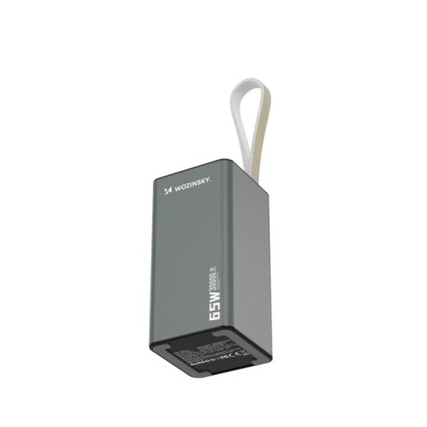 Powerbank Wozinsky K65+ 30000mAh 65W USB-C/USB-A Szary