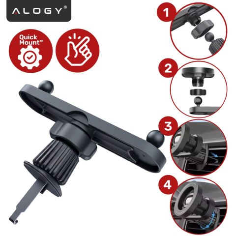 Uchwyt samochodowy do kratki wentylacyjnej - podwójny uchwyt do MagSafe na 2 telefony, mocny i stabilny, magnetyczna konstrukcja