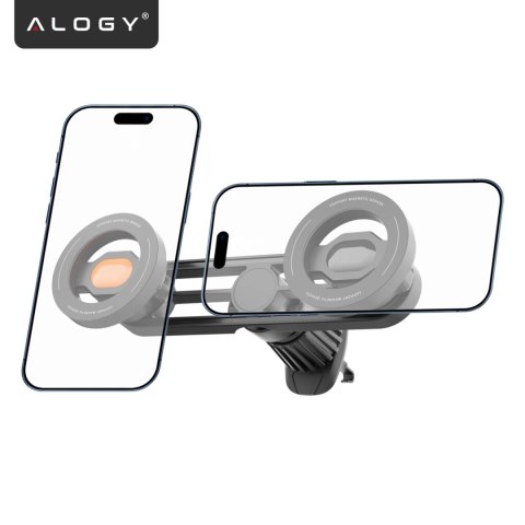 Uchwyt samochodowy do kratki wentylacyjnej - podwójny uchwyt do MagSafe na 2 telefony, mocny i stabilny, magnetyczna konstrukcja