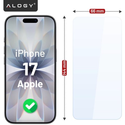 2x Szkło Hartowane Ochronne 9H do Apple iPhone 17, Wzmocnione i Odporne na Zarysowania, Łatwy Montaż Bez Bąbelków, Alogy Heavy P