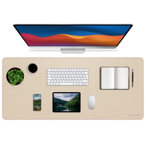 Podkładka na biurko 100×50 cm - antypoślizgowa mata ochronna z eleganckiej ekoskóry PU, pod mysz i klawiaturę, stylowa i trwała 