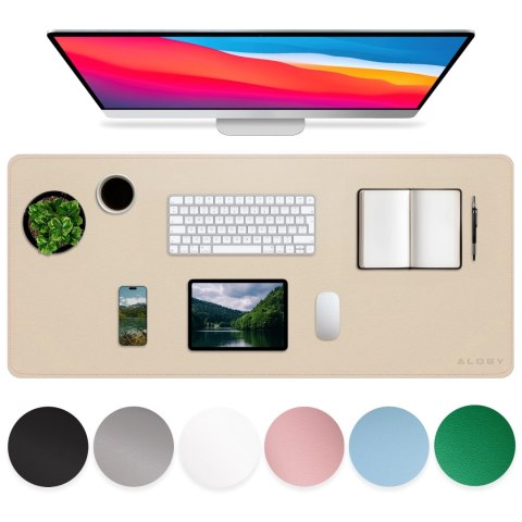 Podkładka na biurko 100×50 cm - antypoślizgowa mata ochronna z eleganckiej ekoskóry PU, pod mysz i klawiaturę, stylowa i trwała 