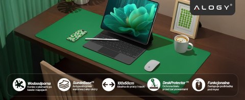 Podkładka na biurko 100×50 cm - antypoślizgowa mata ochronna z eleganckiej ekoskóry PU, pod mysz i klawiaturę, stylowa i trwała 