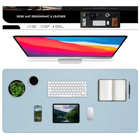 Podkładka na biurko 100×50 cm - antypoślizgowa mata ochronna z eleganckiej ekoskóry PU, pod mysz i klawiaturę, stylowa i trwała 