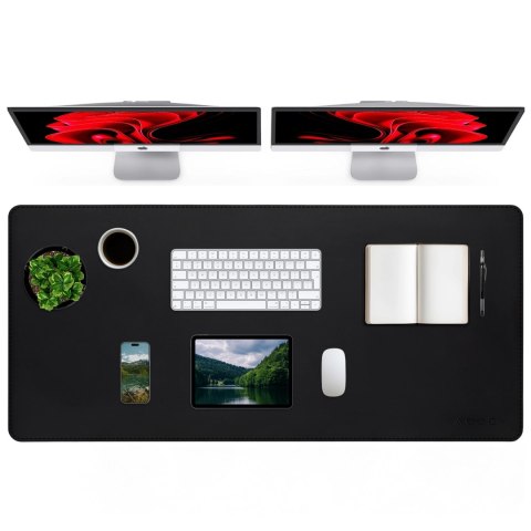 Podkładka na biurko 120×60 cm - antypoślizgowa mata ochronna z eleganckiej ekoskóry PU, pod mysz i klawiaturę, stylowa i trwała 