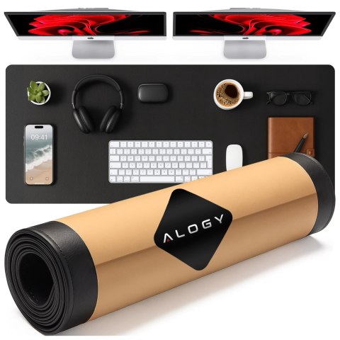 Podkładka na biurko 120×60 cm - antypoślizgowa mata ochronna z eleganckiej ekoskóry PU, pod mysz i klawiaturę, stylowa i trwała 