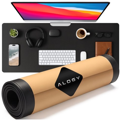 Podkładka na biurko 80×40 cm - antypoślizgowa mata ochronna z eleganckiej ekoskóry PU, pod mysz i klawiaturę, stylowa i trwała -