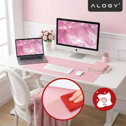 Podkładka na biurko 80×40 cm - antypoślizgowa mata ochronna z eleganckiej ekoskóry PU, pod mysz i klawiaturę, stylowa i trwała -