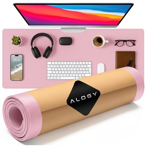 Podkładka na biurko 80×40 cm - antypoślizgowa mata ochronna z eleganckiej ekoskóry PU, pod mysz i klawiaturę, stylowa i trwała -