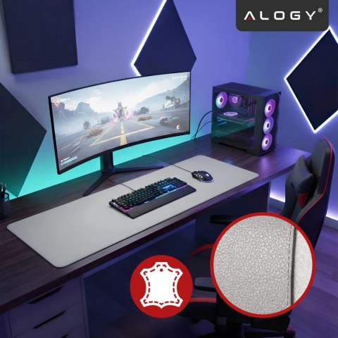 Podkładka na biurko 80×40 cm - antypoślizgowa mata ochronna z eleganckiej ekoskóry PU, pod mysz i klawiaturę, stylowa i trwała -