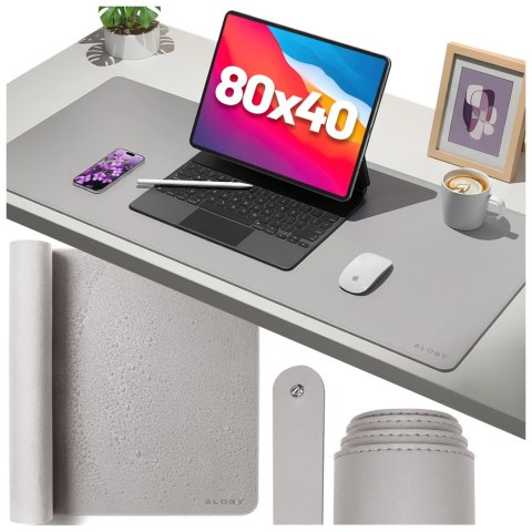 Podkładka na biurko 80×40 cm - antypoślizgowa mata ochronna z eleganckiej ekoskóry PU, pod mysz i klawiaturę, stylowa i trwała -