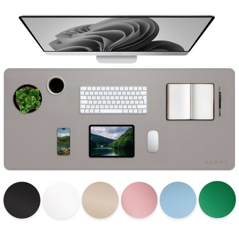 Podkładka na biurko 80×40 cm - antypoślizgowa mata ochronna z eleganckiej ekoskóry PU, pod mysz i klawiaturę, stylowa i trwała -