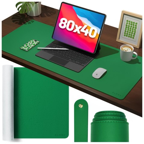 Podkładka na biurko 80×40 cm - antypoślizgowa mata ochronna z eleganckiej ekoskóry PU, pod mysz i klawiaturę, stylowa i trwała -
