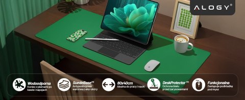 Podkładka na biurko 80×40 cm - antypoślizgowa mata ochronna z eleganckiej ekoskóry PU, pod mysz i klawiaturę, stylowa i trwała -