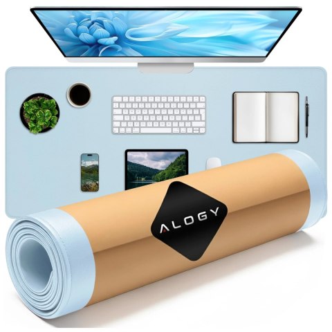 Podkładka na biurko 80×40 cm - antypoślizgowa mata ochronna z eleganckiej ekoskóry PU, pod mysz i klawiaturę, stylowa i trwała -