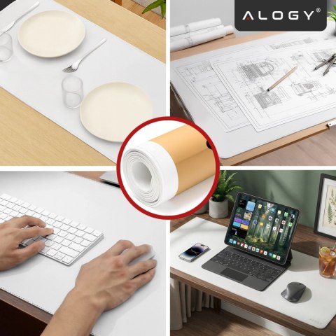Podkładka na biurko 80×40 cm - antypoślizgowa mata ochronna z eleganckiej ekoskóry PU, pod mysz i klawiaturę, stylowa i trwała -