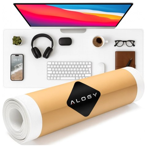 Podkładka na biurko 80×40 cm - antypoślizgowa mata ochronna z eleganckiej ekoskóry PU, pod mysz i klawiaturę, stylowa i trwała -