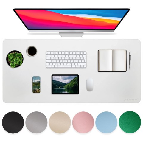 Podkładka na biurko 80×40 cm - antypoślizgowa mata ochronna z eleganckiej ekoskóry PU, pod mysz i klawiaturę, stylowa i trwała -