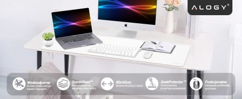 Podkładka na biurko 80×40 cm - antypoślizgowa mata ochronna z eleganckiej ekoskóry PU, pod mysz i klawiaturę, stylowa i trwała -