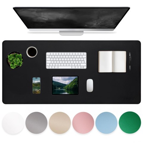 Podkładka na biurko 90×45 cm - antypoślizgowa mata ochronna z eleganckiej ekoskóry PU, pod mysz i klawiaturę, stylowa i trwała -