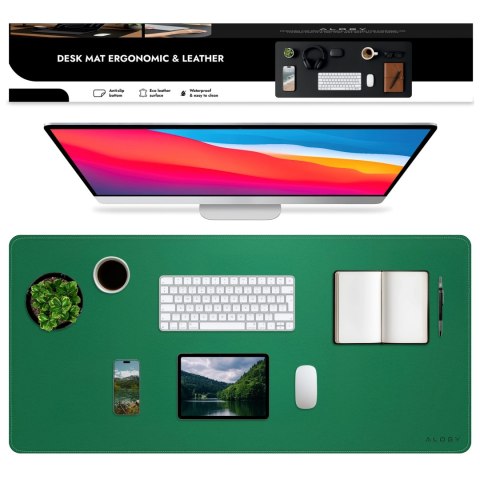 Podkładka na biurko 90×45 cm - antypoślizgowa mata ochronna z eleganckiej ekoskóry PU, pod mysz i klawiaturę, stylowa i trwała -